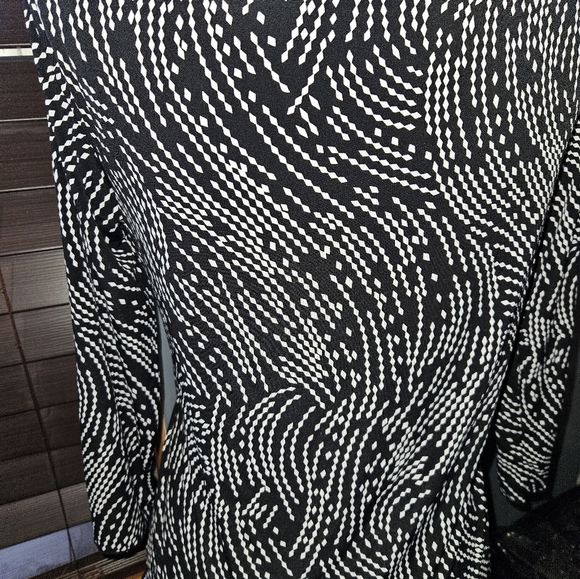Nine West Womans 3/4 Sleeve Black/White Blouse Size L - Picture 11 of 12